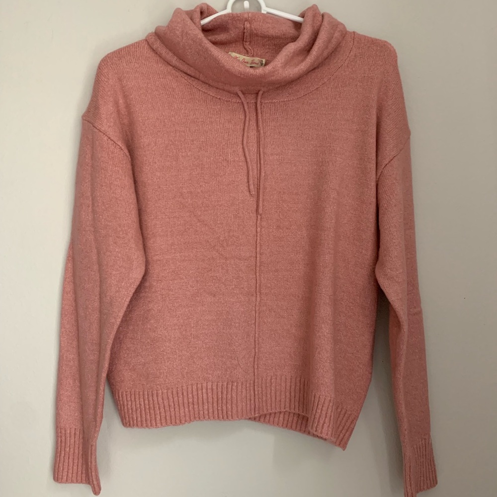 Cropped Cowl Neck Sweater